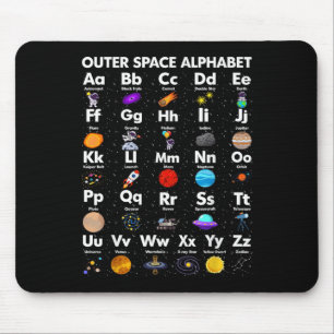 Outer Space Alphabet Astronomy Science Teacher Kid Mouse Pad
