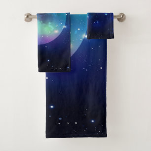 Outer Space and Stars Bath Towel Set