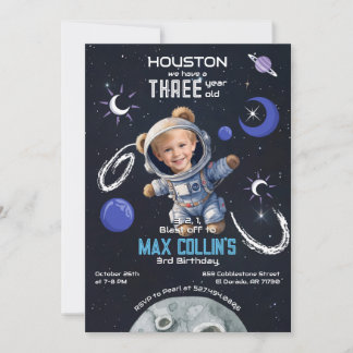 Outer Space Any Age Birthday Invitation with Photo