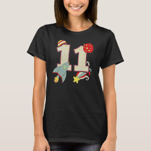 Outer Space Astronaut 11th Birthday Boy 11 Year Ol T-Shirt