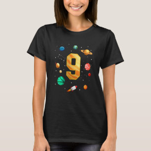 Outer Space Astronaut 9th Birthday Boy 9 Year Old T-Shirt