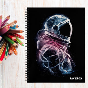 Outer Space Astronaut, Astronomy, Colourful Custom Notebook