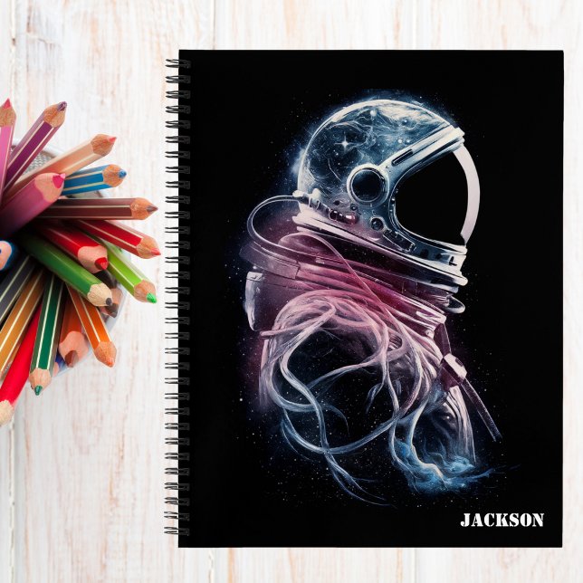 Outer Space Astronaut, Astronomy, Colourful Custom Notebook (Creator Uploaded)