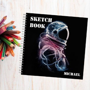 Outer Space Astronaut, Astronomy,Custom Sketchbook Notebook