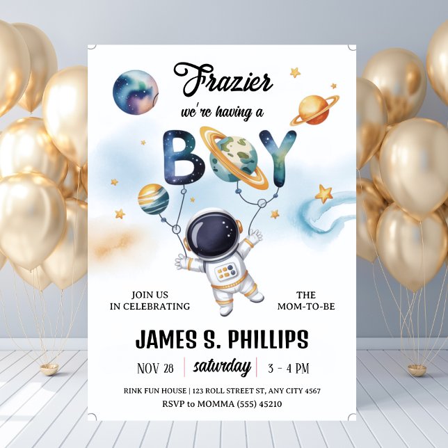 Outer Space Astronaut Baby Shower Invitation (Outer Space Astronaut Baby Shower Invitation
)