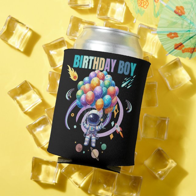 Outer Space Astronaut Birthday Boy  Can Cooler (In Situ Summer)