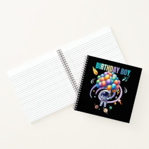 Outer Space Astronaut Birthday Boy Notebook