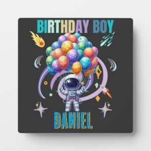 Outer Space Astronaut Birthday Boy Plaque