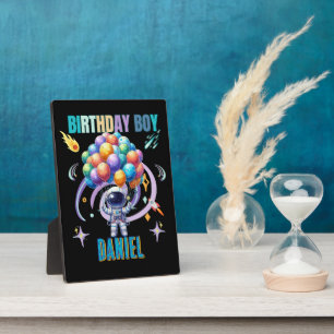 Outer Space Astronaut Birthday Boy Plaque