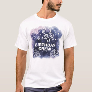 Outer Space Astronaut Birthday Crew Dad T-Shirt