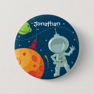 Outer Space Astronaut Birthday Favour Button