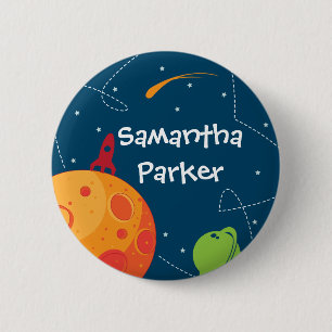 Outer Space Astronaut Birthday Favour Button