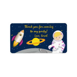 Outer Space Astronaut Birthday Favour Tags