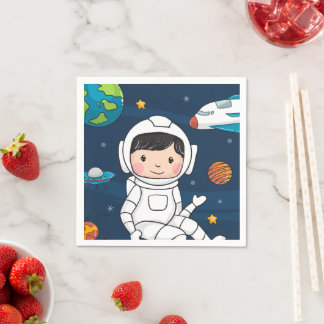 Outer Space Astronaut Birthday Party Napkin