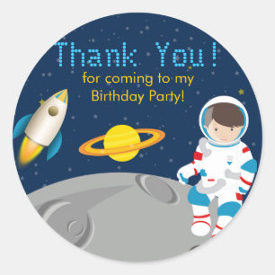 Outer Space Astronaut  Birthday Party Sticker