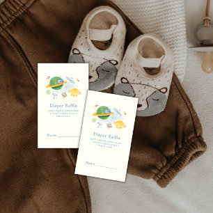 Outer Space Astronaut Diaper Raffe Baby Shower Enclosure Card