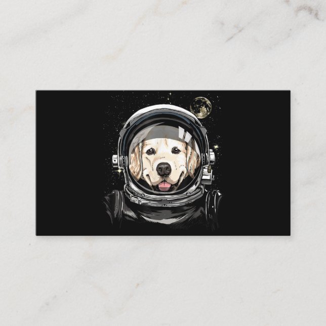Outer Space Astronaut Golden Retriever Lover Pet D Enclosure Card (Front)