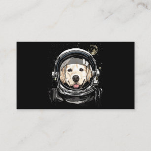 Outer Space Astronaut Golden Retriever Lover Pet D Enclosure Card