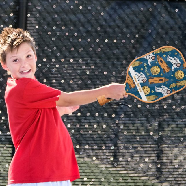 Outer Space Astronaut Pattern, Custom Text Cool Pickleball Paddle (Creator Uploaded)