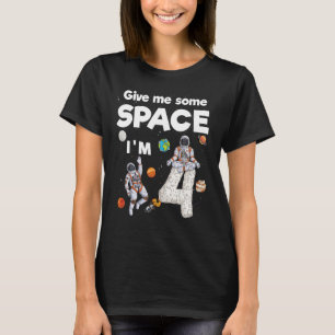 Outer Space Astronaut Planets Four Year Old 4th Bi T-Shirt