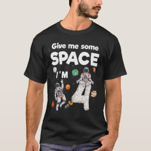 Outer Space Astronaut Planets Four Year Old 4th Bi T-Shirt