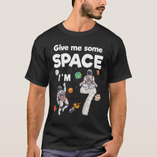 Outer Space Astronaut Planets Seven Year Old 7th B T-Shirt