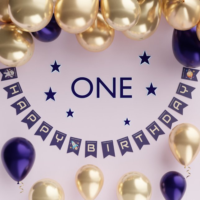 Outer Space Astronaut Rocket & Planet Birthday Bunting (Outer Space Astronaut Rocket & Planet Birthday Bunting Flags)