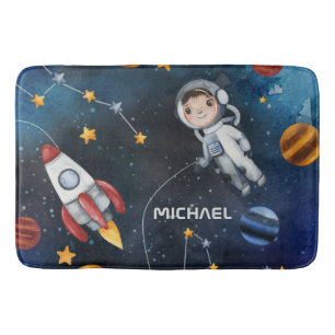 Outer Space Astronaut Shuttle Personalised  Bath Mat