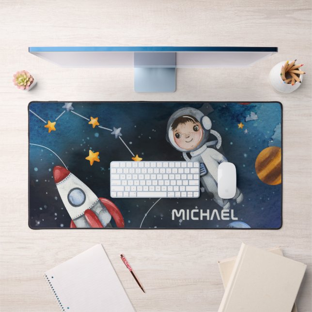 Outer Space Astronaut Shuttle Personalised Desk Mat (Office 1)