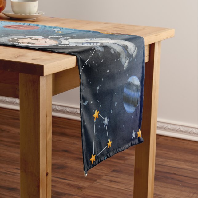 Outer Space Astronaut Shuttle Short Table Runner (In Situ)