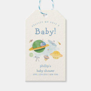 Outer Space Astronaut Spaceship Boy Baby Shower Gift Tags