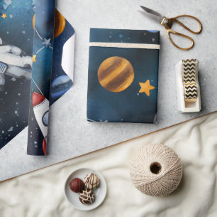 Outer Space Astronaut  Wrapping Paper