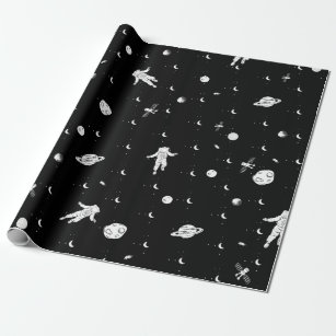 Outer Space Astronaut Wrapping Paper