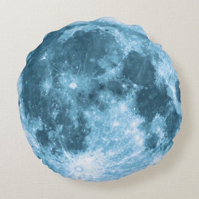 Outer Space Astronomy Astronaut Nursery Moon  Round Cushion (Back)