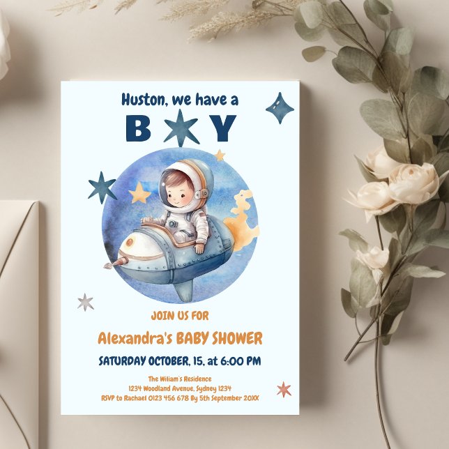Outer Space Baby Boy Shower Invitation (Creator Uploaded)