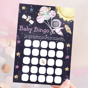 Outer Space Baby Shower Bingo Game Card