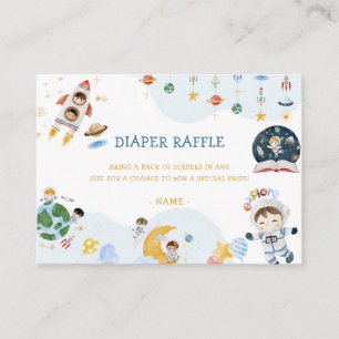 Outer Space Baby Shower Diaper Raffle Enclosure Card