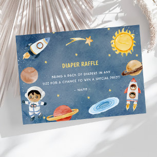 Outer Space Baby Shower Diaper Raffle Enclosure Card