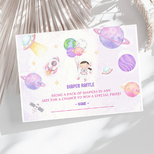 Outer Space Baby Shower Diaper Raffle Ticket Enclosure Card