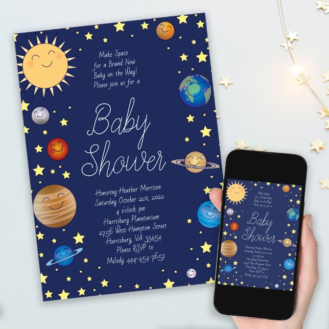 Outer Space Baby Shower Galaxy Universe Stars Invitation (Creator Uploaded)