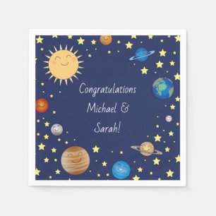 Outer Space Baby Shower Galaxy Universe Stars Napkin