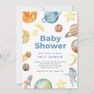 Outer Space Baby shower invitation