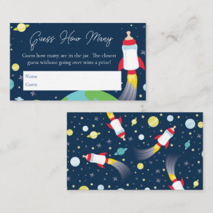 Outer Space Baby Shower Rocket Guess How Many Game Enclosure Card
