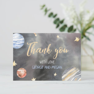 Outer Space Baby Shower Thank You Card