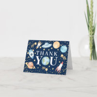 Outer Space Baby Shower Thank You Note