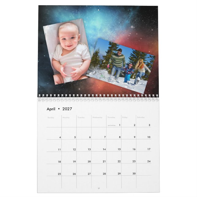 Outer Space Backgrounds Celestial Custom Photo Calendar (Apr 2027)