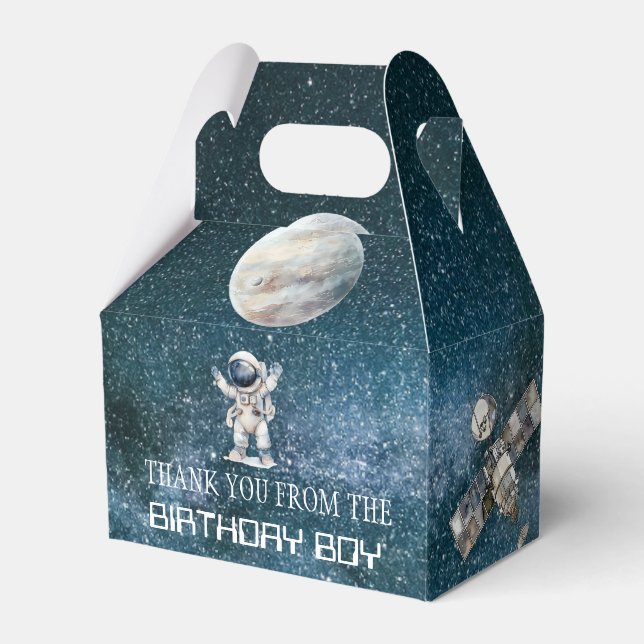 Outer Space Birthday  Favour Box (Front Side)