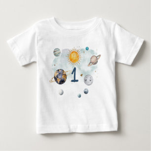 Outer Space Birthday Galaxy Sun Moon Stars Planets Baby T-Shirt