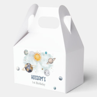 Outer Space Birthday Galaxy Sun Moon Stars Planets Favour Box