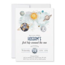 Outer Space Birthday Galaxy Sun Moon Stars Planets